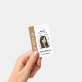 Personalisierte Brown Corporate Employee Security  Ausweis (Handheld)