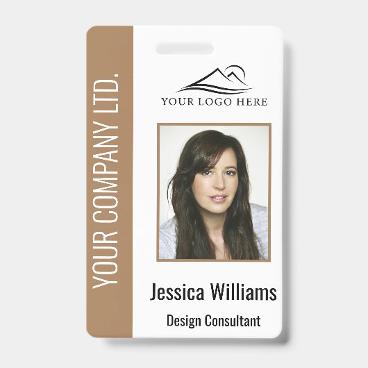 Personalisierte Brown Corporate Employee Security  Ausweis (Front)