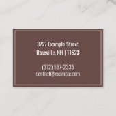 Personalisierte "Brown Feathers" (UK/Euro) Visitenkarte (Rückseite)