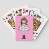 Personalisierte brünette Girly Spielkarten (Rückseite)