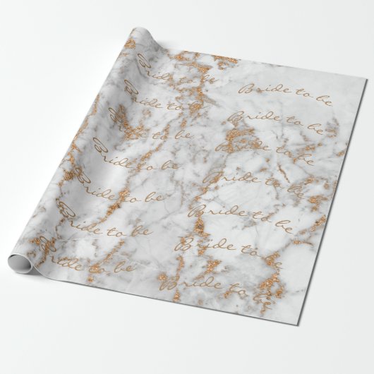 Personalisierte Brush Bridge als Marmor-Gold-Rose Geschenkpapier (Ungerollt)
