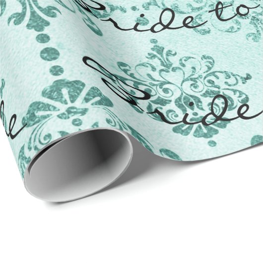 Personalisierte Brush Bridge zu Aqua Damask Geschenkpapier (Rolleneckpunkt)