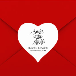 Personalisierte Brush Letters Save the Date Hochze Herz-Aufkleber
