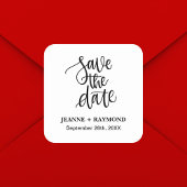 Personalisierte Brush Letters Save the Date Hochze Quadratischer Aufkleber