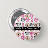 Personalisierte Brustkrebs-Bewusstseins-Knöpfe Button (Vorne & Hinten)