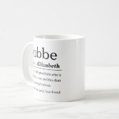 Personalisierte Bubbe-Definition Kaffeetasse (Vorderseite Links)