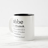 Personalisierte Bubbe-Definition Zweifarbige Tasse (Vorderseite Links)