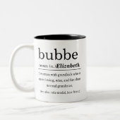 Personalisierte Bubbe-Definition Zweifarbige Tasse (Links)