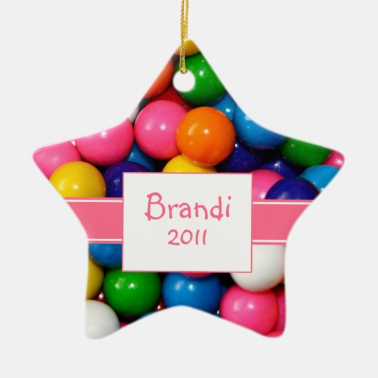 Personalisierte Bubblegum-Ornament Keramik Ornament (Vorne)