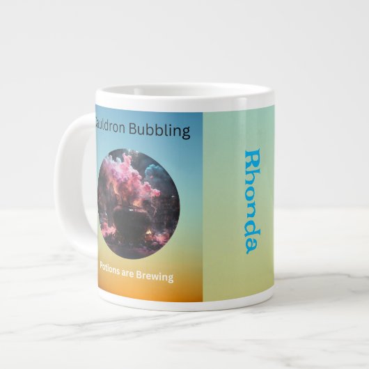 Personalisierte Bubbling Cauldron Jumbo-Tasse (Vorderseite Links)