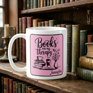 Personalisierte Bücher sind mein Therapie-Buchwürm Kaffeetasse