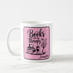 Personalisierte Bücher sind meine Therapie Buchwür Kaffeetasse