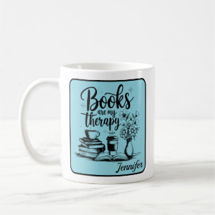 Personalisierte Bücher sind meine Therapie Buchwür Kaffeetasse