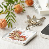 Personalisierte Bücher und Blume Schlüsselanhänger (Seite)