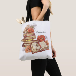 Personalisierte Bücher und Blume Tasche