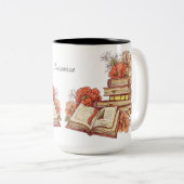 Personalisierte Bücher und Blume Zweifarbige Tasse (VorderseiteRechts)