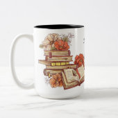 Personalisierte Bücher und Blume Zweifarbige Tasse (Links)