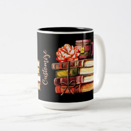 Personalisierte Bücher und Tee Zweifarbige Tasse