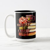 Personalisierte Bücher und Tee Zweifarbige Tasse (Links)