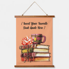 Personalisierte Bücher und Teepeach Wandteppich Mit Holzrahmen