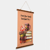 Personalisierte Bücher und Teepeach Wandteppich Mit Holzrahmen (Gewinkelt)