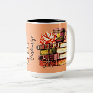 Personalisierte Bücher und Teepeach Zweifarbige Tasse