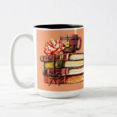Personalisierte Bücher und Teepeach Zweifarbige Tasse (Links)