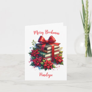 Personalisierte Bücher und Weihnachtssterne Frohes Karte