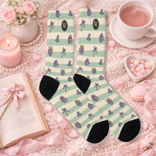 Personalisierte Buchliebhaber-Mädchen-Akademie-Zau Socken