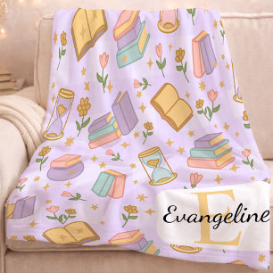 Personalisierte Buchmagie Lila Mädchen Pastell Fleecedecke