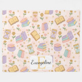 Personalisierte Buchmagie Pastell Mädchen Name Ros Fleecedecke (Vorderseite (Horizontal))