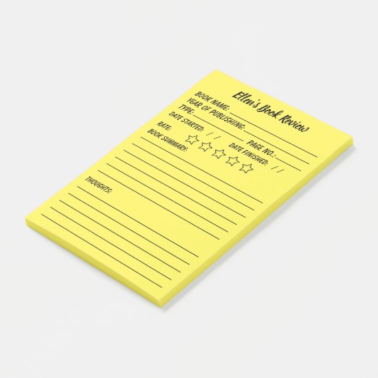 Personalisierte Buchprüfung & Infonachrichten Post-it Klebezettel (angewinkelt)