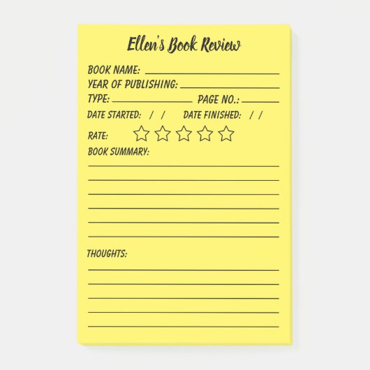 Personalisierte Buchprüfung & Infonachrichten Post-it Klebezettel (Vorderseite)