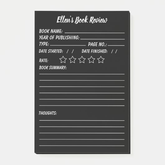 Personalisierte Buchprüfung und Info-Hinweise Post-it Klebezettel (Vorderseite)