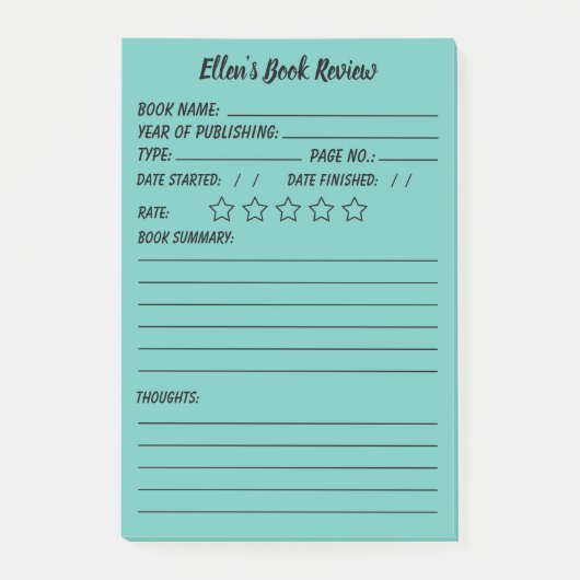 Personalisierte Buchprüfung und Info-Hinweise Post-it Klebezettel (Vorderseite)