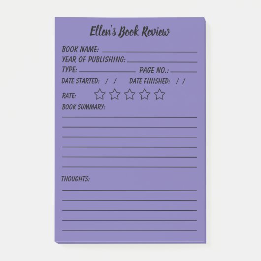 Personalisierte Buchprüfung und Info-Hinweise Post-it Klebezettel (Vorderseite)