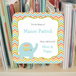 Personalisierte Buchschildkröten der ersten Biblio Quadratischer Aufkleber