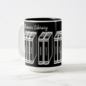 Personalisierte Buchtitel Schwarz Zweifarbige Tasse (Vorderseite Links)
