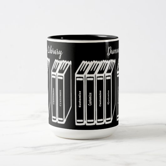 Personalisierte Buchtitel Schwarz Zweifarbige Tasse (Mittel)