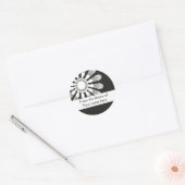 Personalisierte Buchzeichen (3) Moderne Blume Runder Aufkleber (Umschlag)