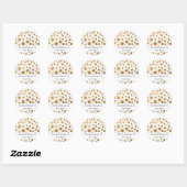 Personalisierte Buchzeichen | Gold Glitzer Dots Runder Aufkleber (Blatt)