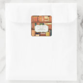 Personalisierte Buchzeichen-Sticker der alten Büch Quadratischer Aufkleber (Tasche)