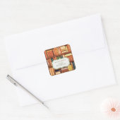 Personalisierte Buchzeichen-Sticker der alten Büch Quadratischer Aufkleber (Umschlag)
