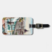 Personalisierte Budapest Ungarn Parlament Skyline Gepäckanhänger (Vorderseite horizontal)