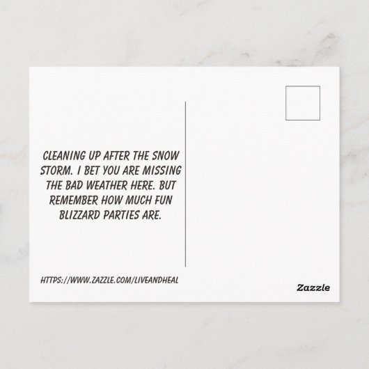 Personalisierte Buffalo-Bilder Wintersturm Postkarte (Rückseite)