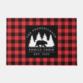 Personalisierte Büffalo Kariert Bärenwaldhütte Fußmatte (Vorderseite)
