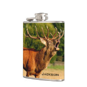 Personalisierte Bugling Stier Elche Flachmann (Links)