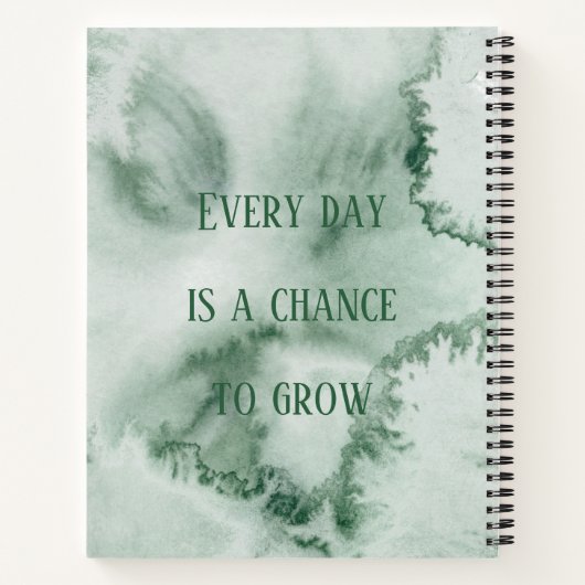 Personalisierte Bujo Green Watercolor Affirmations Notizblock (Rückseite)