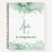 Personalisierte Bujo Green Watercolor Affirmations Notizblock (Vorderseite)