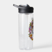 Personalisierte Bulldog und Whimsikäre Blume Trinkflasche (Rechts)